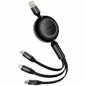 Cablu alimentare si date Baseus, Fast Charging Data Cable pt. smartphone, USB la USB-C / Lightning / Micro, 66W/2A, 480Mbps, negru imagine