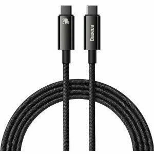 Cablu alimentare si date Baseus Tungsten Gold, Fast Charging Data Cable pt. smartphone, USB Type-C la USB Type-C 240W, braided, 1m, negru imagine