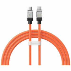 Cablu alimentare si date Baseus CoolPlay, Fast Charging Data Cable pt. smartphone, USB Type-C la USB Type-C 100W, 1m, portocaliu imagine