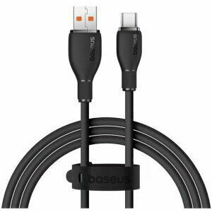 Cablu alimentare si date Baseus Pudding, Fast Charging Data Cable pt. smartphone, USB la USB Type-C 100W, 1.2m, negru imagine
