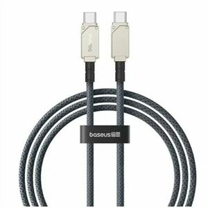 Cablu alimentare si date Baseus Unbreakable, Fast Charging Data Cable pt. smartphone, USB la USB Type-C 100W, 1m, braided aliaj zinc, alb imagine