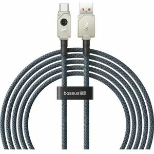Cablu alimentare si date Baseus Unbreakable, Fast Charging Data Cable pt. smartphone, USB la USB Type-C 100W, 2m, braided aliaj zinc, alb imagine