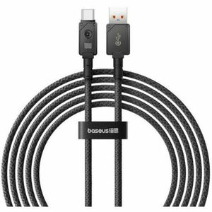 Cablu alimentare si date Baseus Unbreakable, Fast Charging Data Cable pt. smartphone, USB la USB Type-C 100W, 2m, braided aliaj zinc, negru imagine