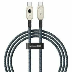 Cablu alimentare si date Baseus Unbreakable, Fast Charging Data Cable pt. smartphone, USB Type-C la USB Type-C 100W, 1m, braided aliaj zinc, alb imagine