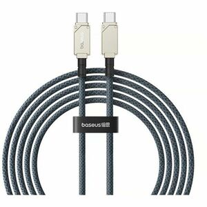 Cablu alimentare si date Baseus Unbreakable, Fast Charging Data Cable pt. smartphone, USB Type-C la USB Type-C 100W, 2m, braided aliaj zinc, alb imagine