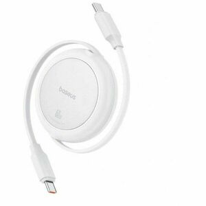 Cablu alimentare si date Baseus Free2Pull Mini, Fast Charging Data Cable pt. smartphone, retractabil, USB Type-C la USB Type-C 60W, 1m, alb imagine