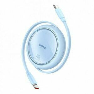 Cablu alimentare si date Baseus Free2Pull Mini, Fast Charging Data Cable pt. smartphone, retractabil, USB Type-C la USB Type-C 60W, 1m, albastru imagine