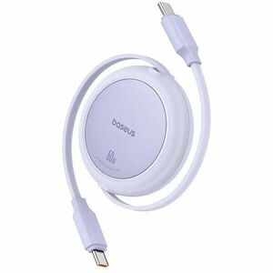 Cablu alimentare si date Baseus Free2Pull Mini, Fast Charging Data Cable pt. smartphone, retractabil, USB Type-C la USB Type-C 60W, 1m, mov imagine