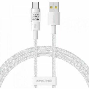 Cablu alimentare si date Baseus Gem, Fast Charging Data Cable pt. smartphone, USB la USB Type-C 100W, 1m, alb imagine