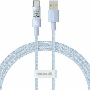 Cablu alimentare si date Baseus Gem, Fast Charging Data Cable pt. smartphone, USB la USB Type-C 100W, 1m, albastru imagine