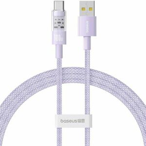 Cablu alimentare si date Baseus Gem, Fast Charging Data Cable pt. smartphone, USB la USB Type-C 100W, 1m, mov imagine