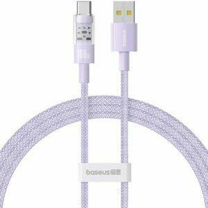 Cablu alimentare si date Baseus Gem, Fast Charging Data Cable pt. smartphone, USB la USB Type-C 100W, 2m, mov imagine