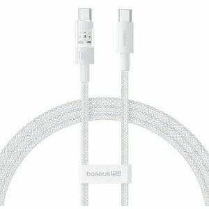 Cablu alimentare si date Baseus Gem, Fast Charging Data Cable pt. smartphone, USB Type-C la USB Type-C 100W, 1m, alb imagine