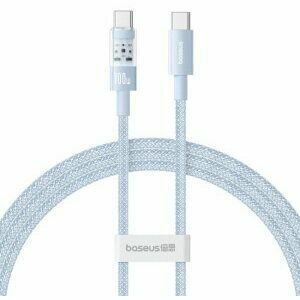 Cablu alimentare si date Baseus Gem, Fast Charging Data Cable pt. smartphone, USB Type-C la USB Type-C 100W, 1m, albastru imagine