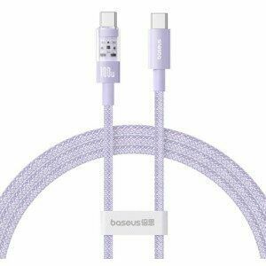 Cablu alimentare si date Baseus Gem, Fast Charging Data Cable pt. smartphone, USB Type-C la USB Type-C 100W, 1m, mov imagine