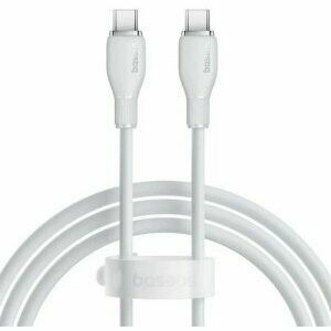 Cablu alimentare si date Baseus Pudding Series, Fast Charging Data Cable pt. smartphone, USB Type-C la USB Type-C 100W, 1.2m, alb imagine