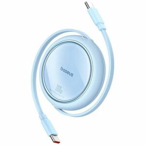 Cablu alimentare si date Baseus Free2Draw Mini, Fast Charging Data Cable pt. smartphone, retractabil, USB Type-C la USB Type-C 100W, 1m, albastru imagine