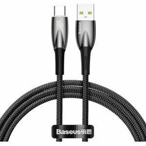 Cablu alimentare si date Baseus Glimmer, Fast Charging Data Cable pt. smartphone, USB la USB Type-C 100W, 1m, negru imagine