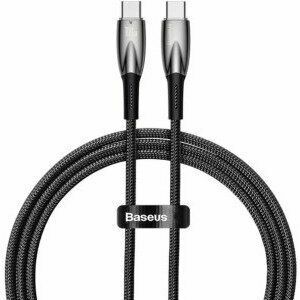 Cablu alimentare si date Baseus Glimmer, Fast Charging Data Cable pt. smartphone, USB Type-C la USB Type-C 100W, 1m, negru imagine