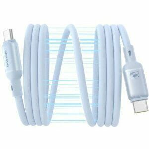 Cablu alimentare si date Baseus PicoGo Magnetic, pt smartphone, silicon lichid magnetic, USB Type-C la USB Type-C 240W, 1m, albastru imagine