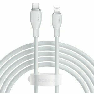 Cablu alimentare si date Baseus Pudding, Fast Charging Data Cable pt. smartphone, USB Type-C la Iphone Lightning 20W, 1.2m, alb imagine