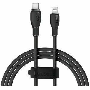 Cablu alimentare si date Baseus Pudding, Fast Charging Data Cable pt. smartphone, USB Type-C la Iphone Lightning 20W, 1.2m, negru imagine
