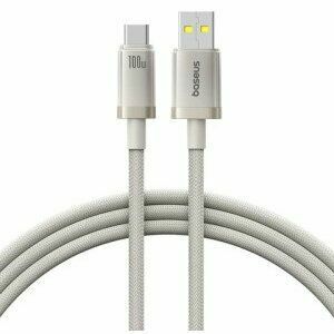 Cablu alimentare si date Baseus Titanium, pt smartphone, USB Type-C la USB Type-C 100W, braided, 1m, galben imagine