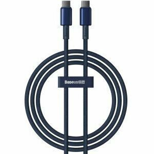 Cablu alimentare si date Baseus Tungsten, Fast Charging Data Cable pt. smartphone, USB Type-C la USB Type-C 100W, 1m, albastru imagine