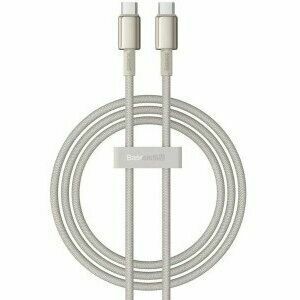 Cablu alimentare si date Baseus Tungsten, Fast Charging Data Cable pt. smartphone, USB Type-C la USB Type-C 100W, braided, 1m, galben imagine