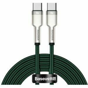 Cablu alimentare si date Baseus Cafule Metal, Fast Charging Data Cable pt. smartphone, USB Type-C la USB Type-C 100W, braided, 2m, verde imagine