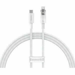 Cablu alimentare si date Baseus Explorer, Fast Charging Data Cable pt. smartphone, USB la Iphone Lightning 20W, 1m, control inteligent al temperaturii, alb imagine