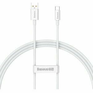 Cablu alimentare si date Baseus Superior, Fast Charging Data Cable pt. smartphone, USB la USB Type-C 100W, 1m, alb imagine