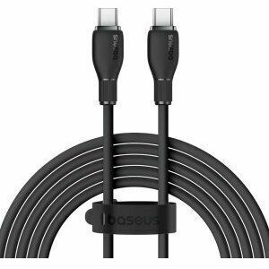 Cablu alimentare si date Baseus Pudding, Fast Charging Data Cable pt. smartphone, USB Type-C la USB Type-C 100W, 2m, negru imagine