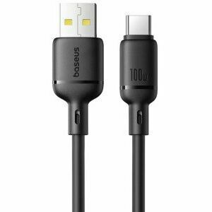 Cablu alimentare si date Baseus Silky, Fast Charging Data Cable pt. smartphone, USB la USB Type-C 100W, 2m, negru imagine