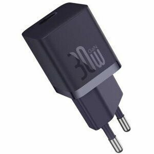 Incarcator retea Baseus GaN5 Pro, Quick Charge 30W, 1 x USB Type-C, include Cablu USB Type-C la USB Type-C 100W 1m, mov imagine