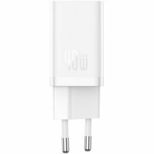 Incarcator retea Baseus GaN5, Quick Charge 40W, 2 x USB Type-C, alb imagine