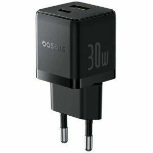 Incarcator retea Baseus Palm, Quick Charge 30W, 1 x USB Type-C, 1 x USB, negru imagine