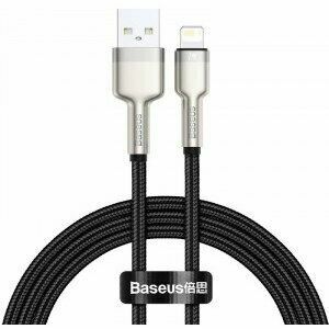 Cablu alimentare si date Baseus Cafule Metal, Fast Charging Data Cable pt. smartphone, USB la Lightning Iphone 2.4A, braided, 1m, negru imagine