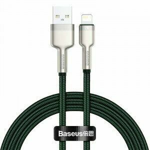 Cablu alimentare si date Baseus Cafule Metal, Fast Charging Data Cable pt. smartphone, USB la Lightning Iphone 2.4A, braided, 2m, verde imagine