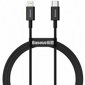 Cablu alimentare si date Baseus Superior, Fast Charging Data Cable pt. smartphone, USB Type-C la Lightning Iphone PD 20W, 1m, negru imagine