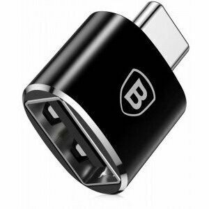Adaptor Baseus Mini OTG, USB 2.0(M) la USB Type-C(T), corp metalic, negru imagine