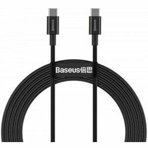 Cablu alimentare si date Baseus Superior, Fast Charging Data Cable pt. smartphone, USB Type-C la USB Type-C 100W, 2m, negru imagine