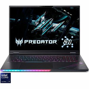 Laptop Gaming Acer Predator Helios 18 AI PH18-73-91K7 cu procesor Intel® Core™ Ultra 9 275HX pana la 5.4GHz, 18'', WQXGA, IPS, 250Hz, 128GB DDR5 RAM, 4TB SSD, NVIDIA® GeForce RTX™ 5080 16GB GDDR7, No OS, Abyssal Black imagine