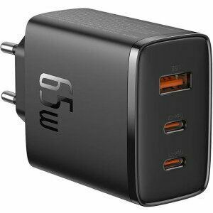 Incarcator retea Baseus Cube Pro, Quick Charge 65W, 2 x USB Type-C Output 5V/3A, 1 x USB, negru imagine