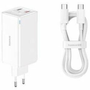 Incarcator retea Baseus GaN6 Pro, Quick Charge 100W, 2 x USB Type-C Output 5V/3A, 2 x USB (include Cablu USB Type-C la USB Type-C de 100W), alb imagine
