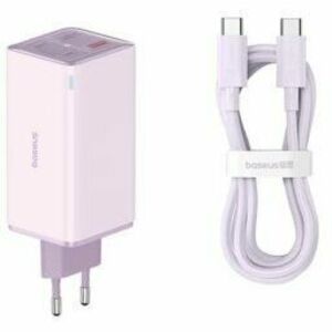 Incarcator retea Baseus GaN6 Pro, QC 100W, 2xUSB Type-C Output 5V/3A, 2xUSB (include Cablu USB Type-C la USB Type-C de 100W), albastru imagine