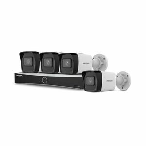 Sistem supraveghere IP exterior basic HikVision KIT-HIK-B4EXT4MP-30M-A-POE, 4 camere, 4 MP, 2.8 mm, IR 30 m, PoE imagine