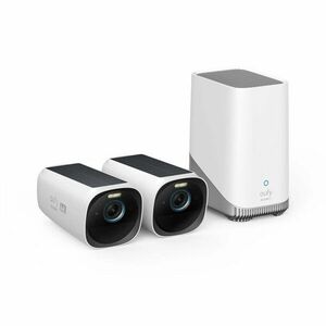 Sistem supraveghere wireless exterior WiFi Eufy T88713W1, 2 camere, 8 MP, IR / lumina alba 9 m, microfon si difuzor, acumulator 13000 mAh, sirena, detectie miscare, recunoastere faciala imagine