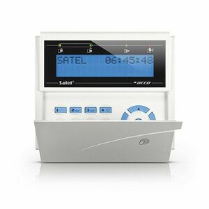 Cititor de proximitate cu tastatura LCD Satel ACCO-KLCDR-BW, 125 kHz, cod, card, buzzer, tamper, alb imagine