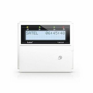 Cititor de proximitate cu tastatura LCD Satel ACCO-KLCDR-W, 125 kHz, cod, card, buzzer, tamper, alb imagine